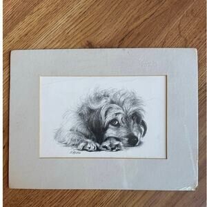 Virginia Miller art print charcoal medium dog 12x9